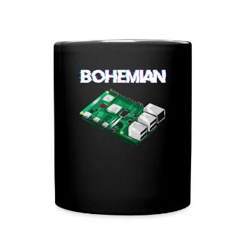 Bohemian Raspberry Informatiker Programmierer Pi - Tasse einfarbig - Schwarz - Vorne