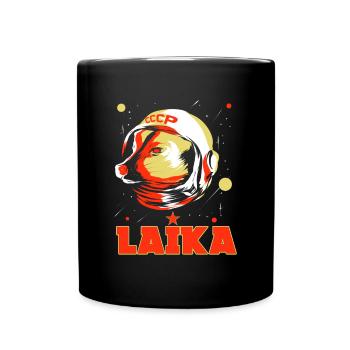 Laika Space Dog Soviet Union Space Dog - Full Colour Mug - black - Front