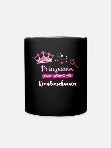 Krankenschwester Prinzessin Beruf fee beste Zauber - Tasse einfarbig - Schwarz