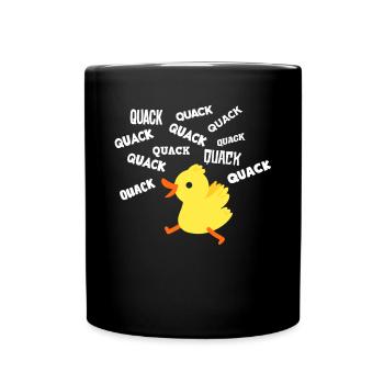 Ente Quak Quak Quak - Tasse einfarbig - Schwarz - Vorne