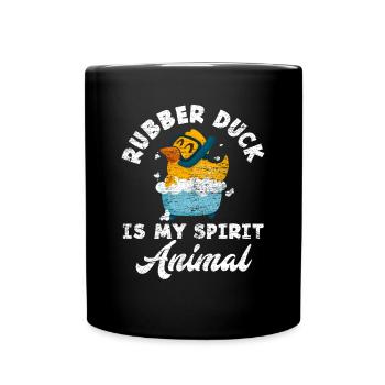 Ente Badewanne - Tasse einfarbig - Schwarz - Vorne