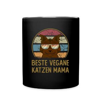 BESTE VEGANE KATZEN MAMA - Tasse einfarbig - Schwarz - Vorne