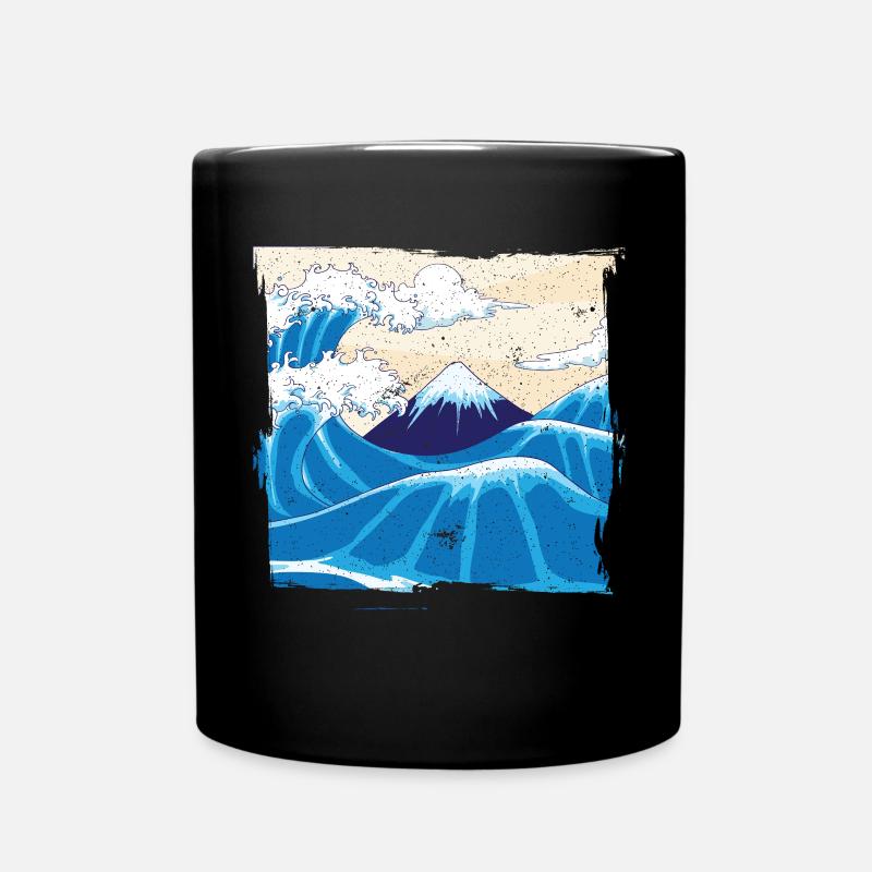 Japonais Big Wave Japon - Mug uni - noir