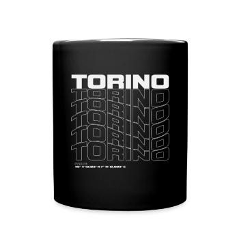 Turin Italien - Tasse einfarbig - Schwarz - Vorne