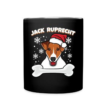 Weihnachten Jack Russel Jack Ruprecht Hunde - Tasse einfarbig - Schwarz - Vorne
