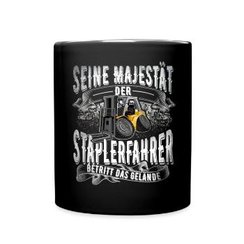 Staplerfahrer - Tasse einfarbig - Schwarz - Vorne