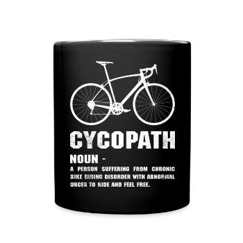 Cyclist Path Bold Bike Art - Full Colour Mug - black - Front