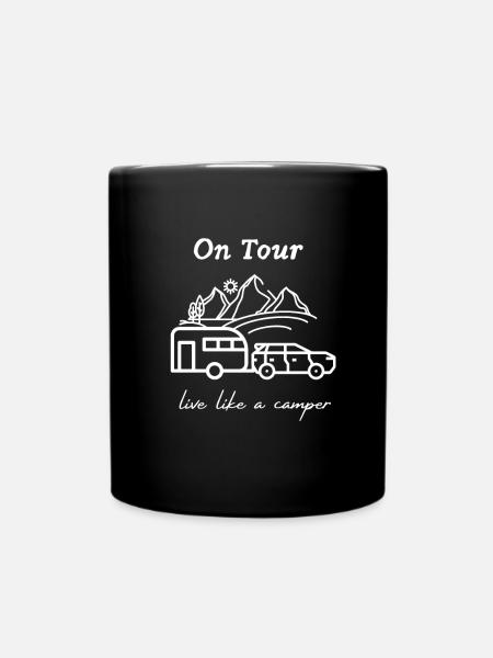 Live like a camper, caravan, camping, gift - Full Colour Mug - black