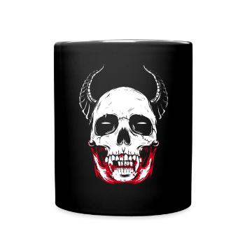 Crâne d'horreur squelette de vampire - Mug uni - noir - Devant