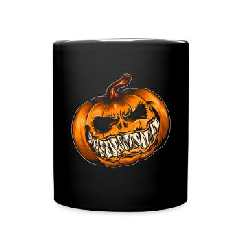 Spooky Pumpkin Laugh - Full Colour Mug - black - Front