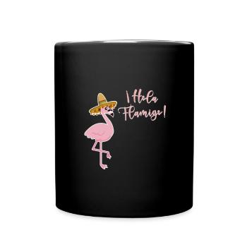 Flamingo Hola Flamigo Animal Pink Flock Hawaii - Full Colour Mug - black - Front