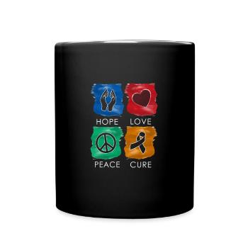 Hoffe Liebe Peace Cure Leukämie - Tasse einfarbig - Schwarz - Vorne