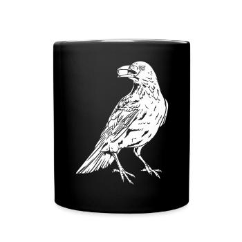 Krähe - Tasse einfarbig - Schwarz - Vorne