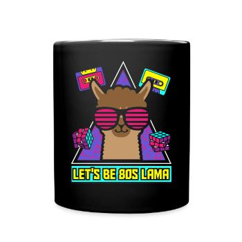 Funny 80s Retro 80s Eighties Music Lama - Full Colour Mug - black - Front