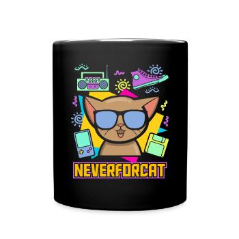 90s Party 90s Vintage Retro Cat 90s - Full Colour Mug - black - Front
