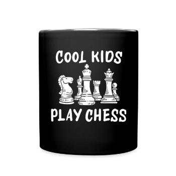 Schach - Tasse einfarbig - Schwarz - Vorne