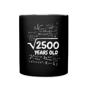 Mathe Lehrer 50. Geburtstag Geschenkidee - Tasse einfarbig - Schwarz - Vorne