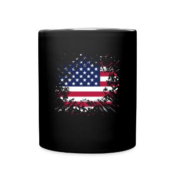 America great again - USA Amerika US - Tasse einfarbig - Schwarz - Vorne