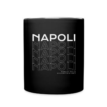 Napoli Grid Outline Typography - Tasse einfarbig - Schwarz - Vorne