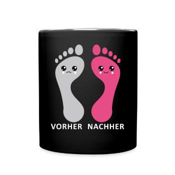 Fußpflege Pediküre Podologe Nagelstudio Geschenk - Tasse einfarbig - Schwarz - Vorne