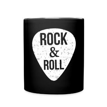 Rock and roll, guitar pick - Full Colour Mug - black - Front