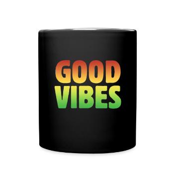 Positive vibes Good Vibes Rasta reggae music - Full Colour Mug - black - Front