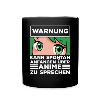 KANN SPONTAN ANFANGEN ÜBER ANIME ZU SPRECHEN - Tasse einfarbig - Schwarz - Vorne
