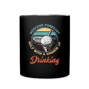 Golf weekend hobby - Full Colour Mug - black - Front