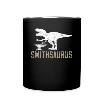 Blacksmith dinosaur - Full Colour Mug - black - Front