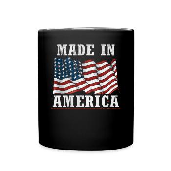 Made in Amerika - Tasse einfarbig - Schwarz - Vorne