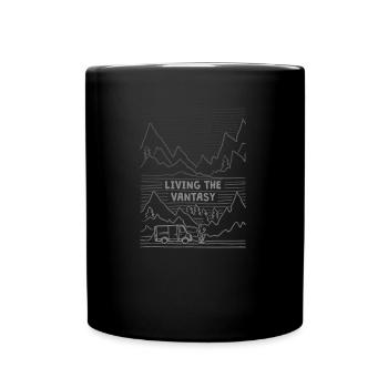 Living The Vantasy, Camping Camper Van - Full Colour Mug - black - Front
