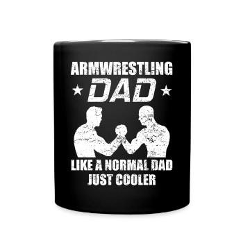 Cadeau de papa de lutte de bras de papa de bras - Mug uni - noir - Devant