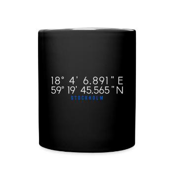 Stockholm Sweden Gps Coordinates - Full Colour Mug - black - Front