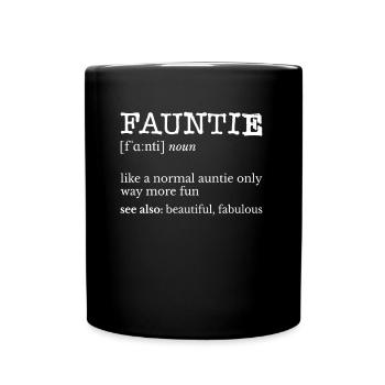 Fun Auntie, New Aunt Gift - Auntie Definition - Full Colour Mug - black - Front