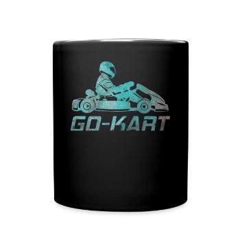 Kart go-kart karting kart pilote cadeau rétro - Mug uni - noir - Devant