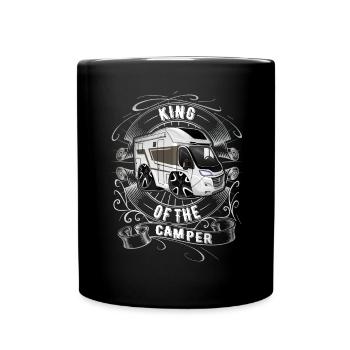 King Of The Camper - Tasse einfarbig - Schwarz - Vorne