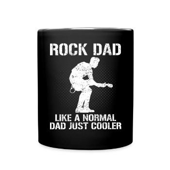 Cadeau de joueur de guitare rock papa père guitariste - Mug uni - noir - Devant
