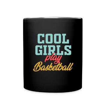 Basketball Girl Coole Mädchen spielen Basketball B - Tasse einfarbig - Schwarz - Vorne