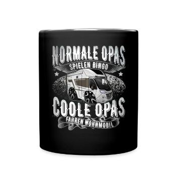 Camping Campen Opa - Tasse einfarbig - Schwarz - Vorne