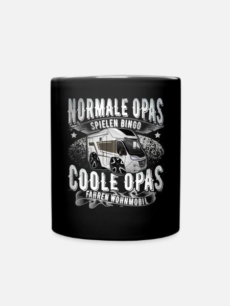 Camping Campen Opa - Tasse einfarbig - Schwarz