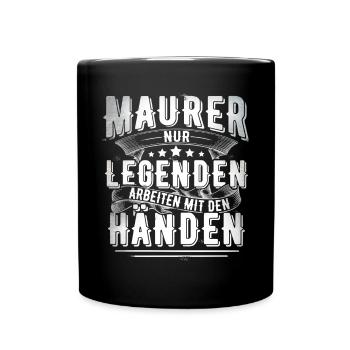 Maurer - Tasse einfarbig - Schwarz - Vorne