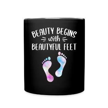 Soins des pieds pédicure podiatre nail salon cadeau - Mug uni - noir - Devant