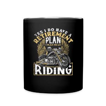 Moto pension cadeau - Mug uni - noir - Devant