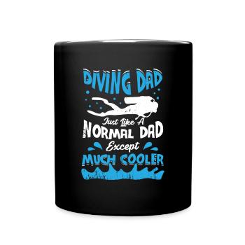 Fun Diving Father Diver Papa Gift - Full Colour Mug - black - Front