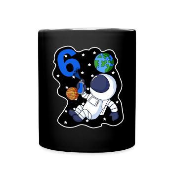6e anniversaire astronaute cadeau garçon 6 ans - Mug uni - noir - Devant