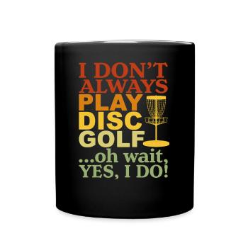 Je ne joue pas toujours au disc golf, Vintage Frolf - Mug uni - noir - Devant