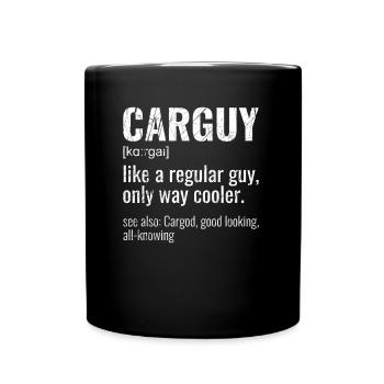 Funny Car Guy definition, auto mechanic - Full Colour Mug - black - Front