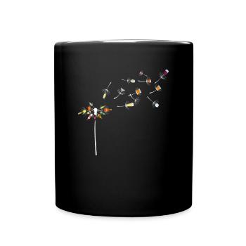 Wein Pusteblume - Tasse einfarbig - Schwarz - Vorne