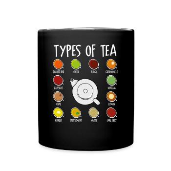 Types of Tea, für Teetrinker und Teeliebhaber - Tasse einfarbig - Schwarz - Vorne