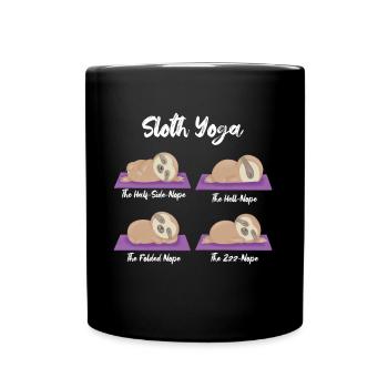 Cute Nope Sloth Namaste Training Yoga Lover - Tasse einfarbig - Schwarz - Vorne